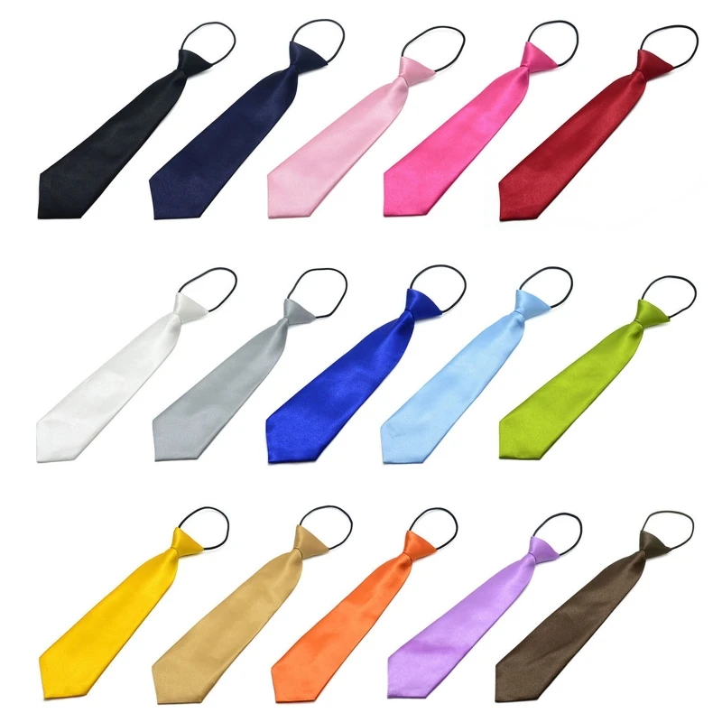 

Uniform Ties Long Skinny JK Uniform Tie Knot Free Tie Children Elastic Tie