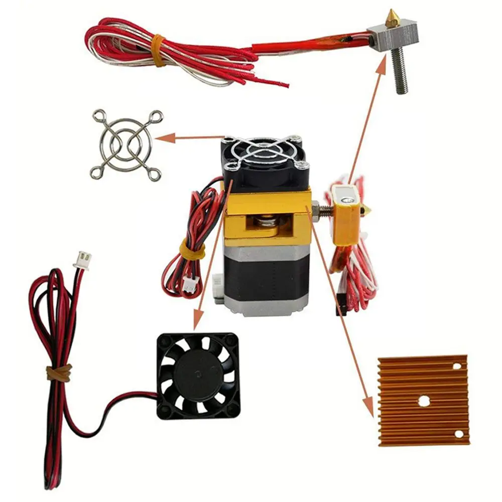 Фото Запасной Профессиональный Металлический Hotend Kit для Prusa i3, детали для 3D-принтера MK8, экструдер J-headFor Prusa i3 №3