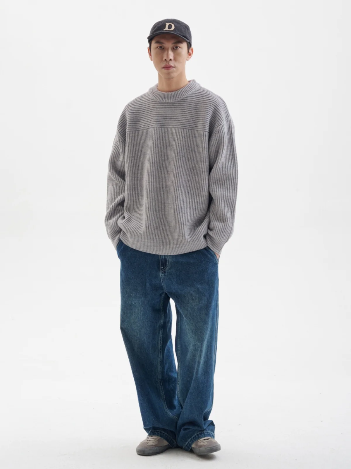 Buttbill 24aw Commuter 5% Wool round Neck Ingot Needle Long sleeve Clothes Men's Pullover Hoodie Base