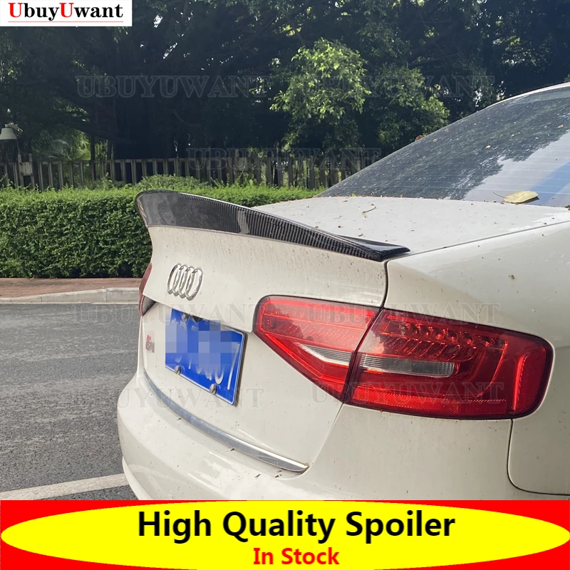 

Декорированный спойлер для Audi A4 B8 B8.5 B9 4 Двери Седан 2008-2020 HK стиль высокое качество углеродное волокно заднее крыло задняя коробка
