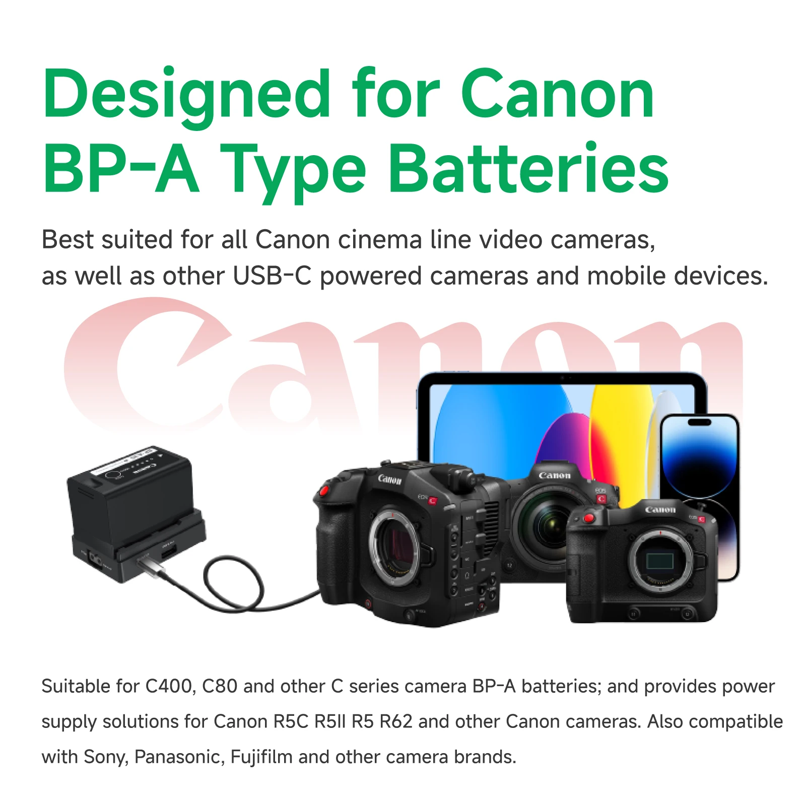 Accsoon Toprig BP-A30 BP-A60 BP-A90 Акумулятор Адаптер для быстрой зарядки Монтажная пластина 30