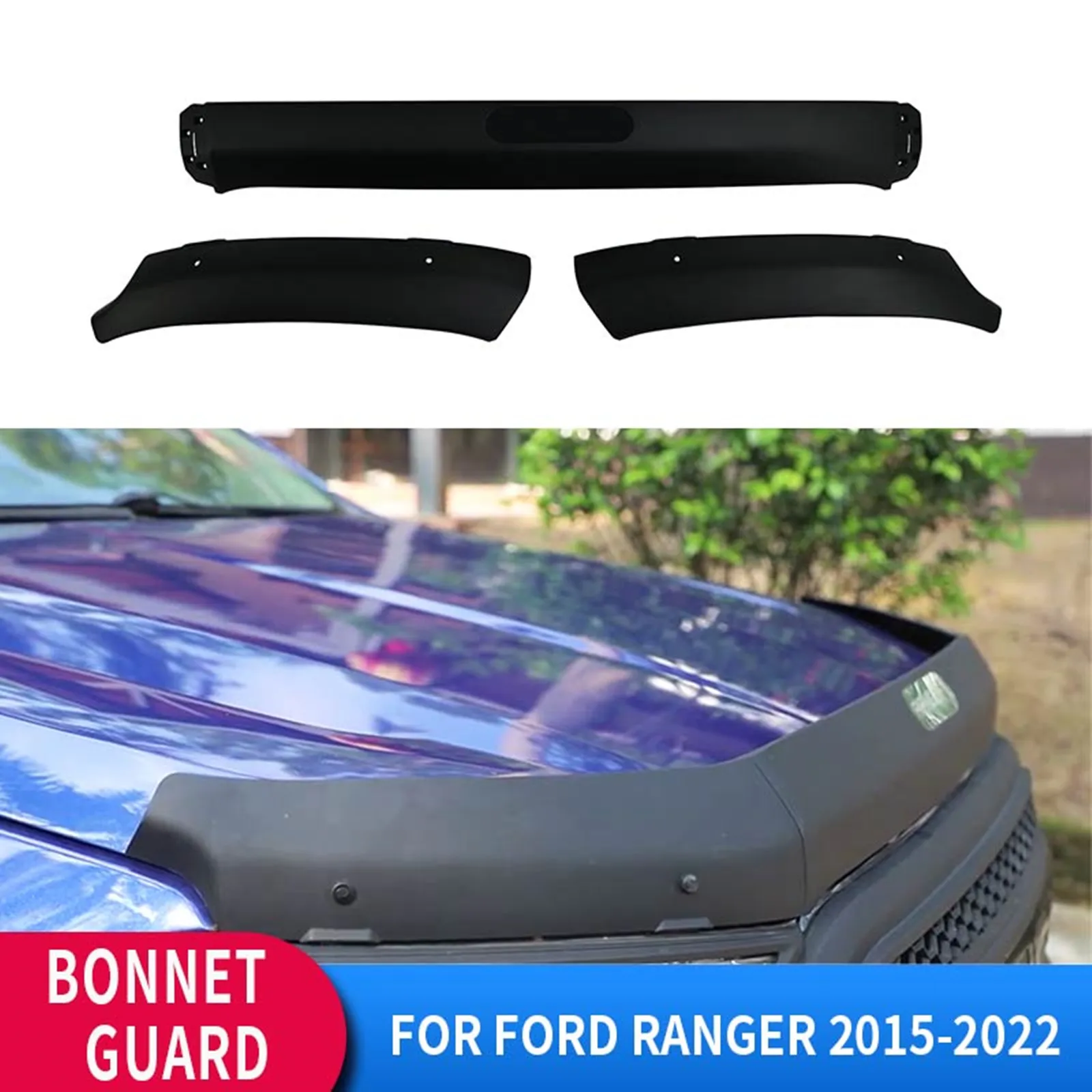 Bonnet Protector Hood Guards for Ford Ranger 2015-2022 Wildtrak Raptor Matte Black Pickup Trucks Exterior Stylings