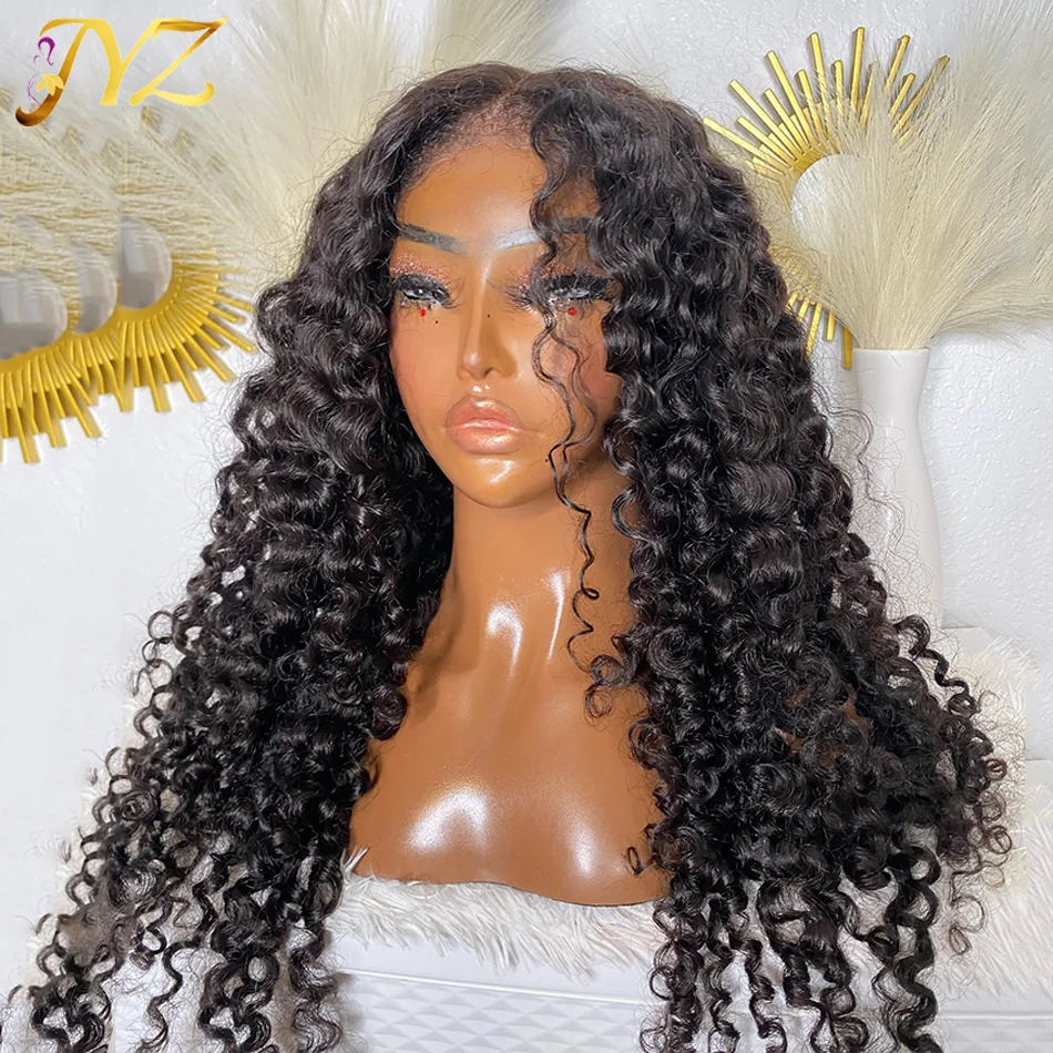 

200% Lace Frontal Curly Wig With Curly Edges Full HD Natural Human Hair Wigs Water Wave Brazilian 13x4 Lace Front Wigs For Woman