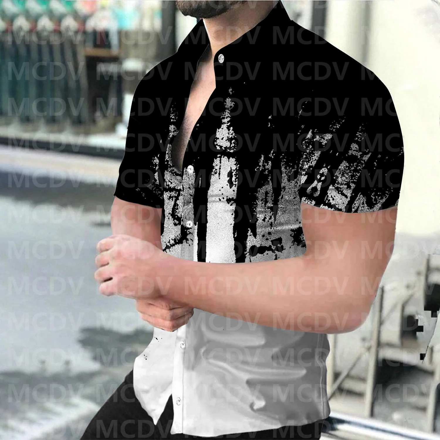 

Splash Ink Pattern 3D Printed Casual Button Shirt Men's Hawaiian Shirt 14 Different Styles