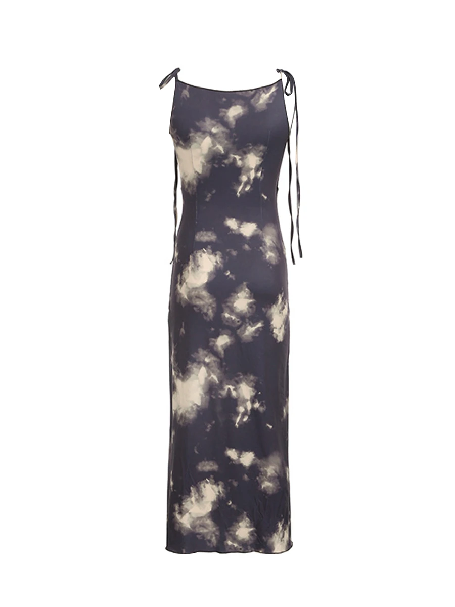 

SHUING Y2k женское длинное облегающее платье в стиле гранж с принтом, модный сарафан с рисунком