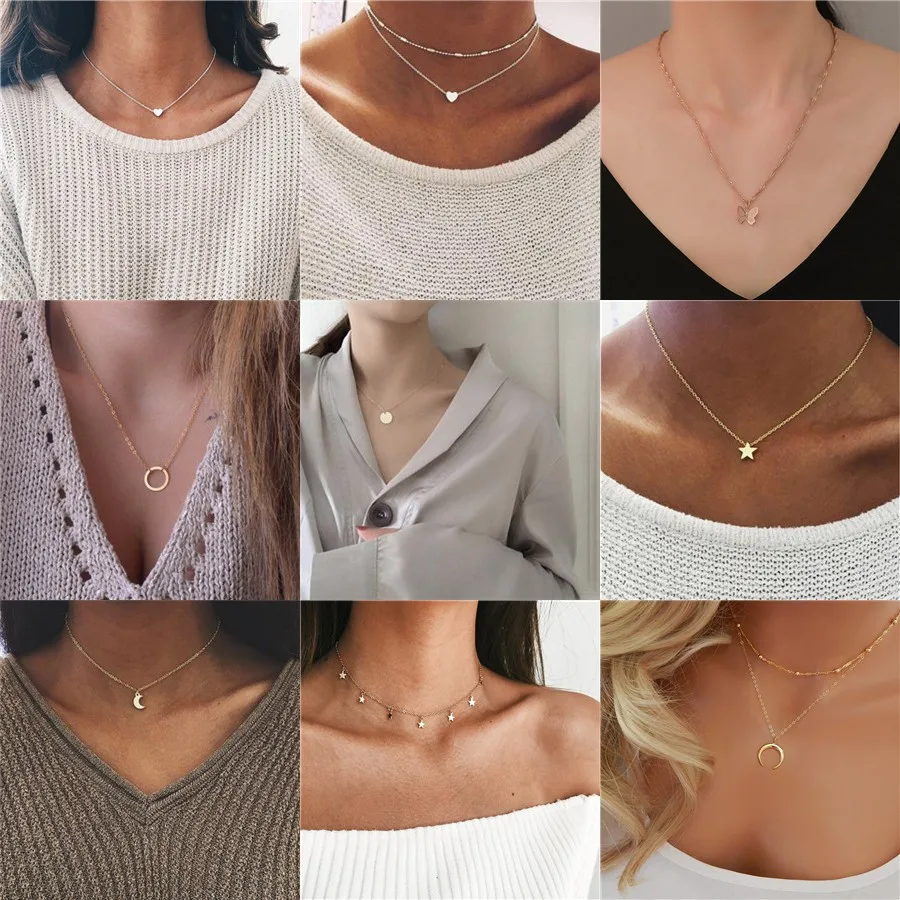 

Simple Female Pendant Necklace Choker Fashion Women Accessories