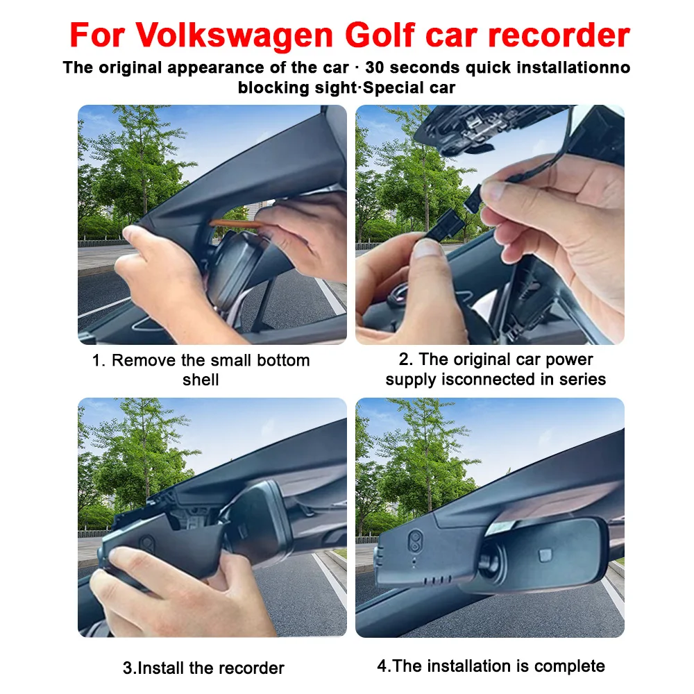 Фото OEM Plug and play по индивидуальному заказу для VW Volkswagen POLO Touran GOLF Skoda Kodiaq Octavia Fabia Karoq Видеорегистратор автомобильный №5