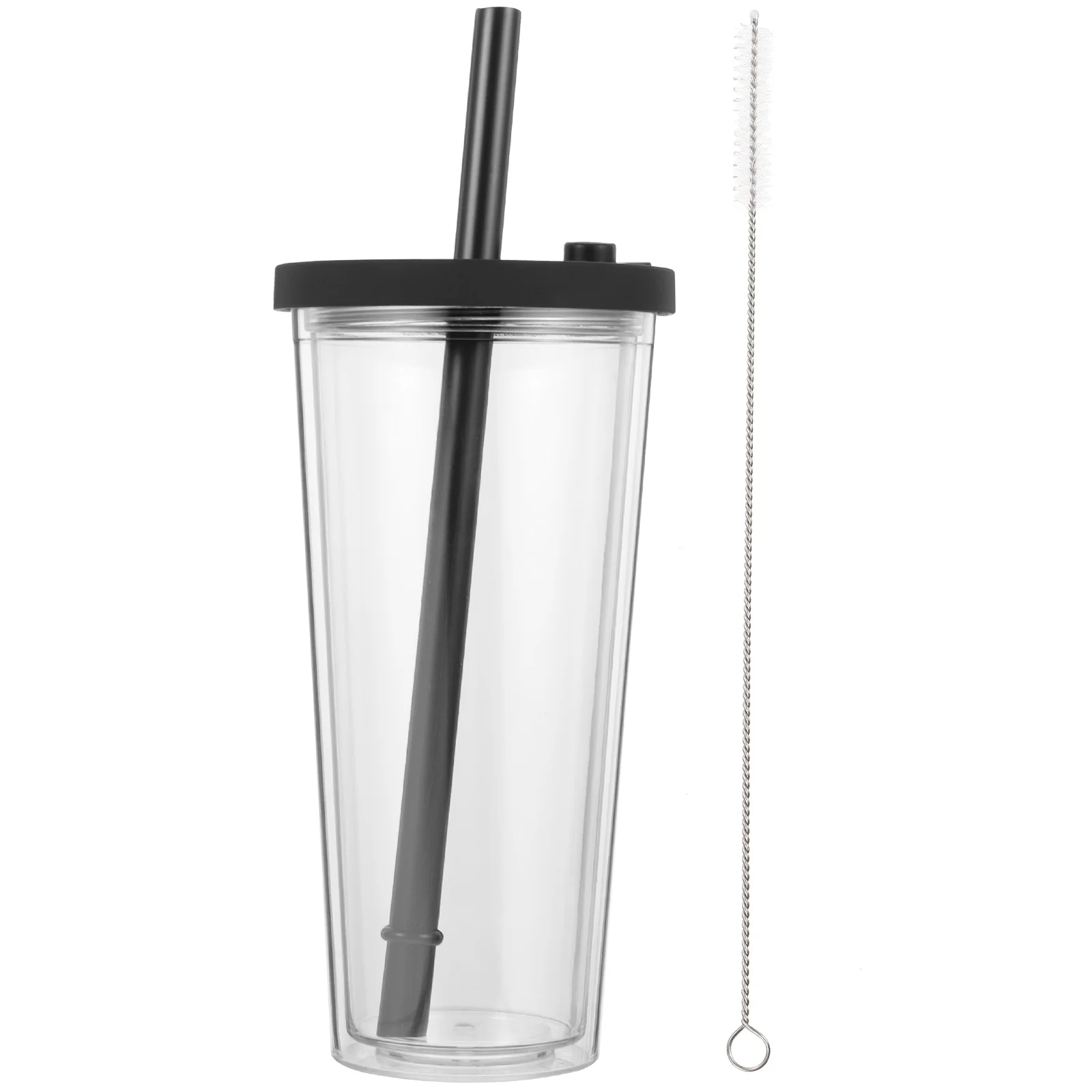 

Clear Cup Tea Tumbler Coffee Iced Thicken Milk Water Drinking Wide Bubble Mouth Glasses Beverage Cups Smoothie