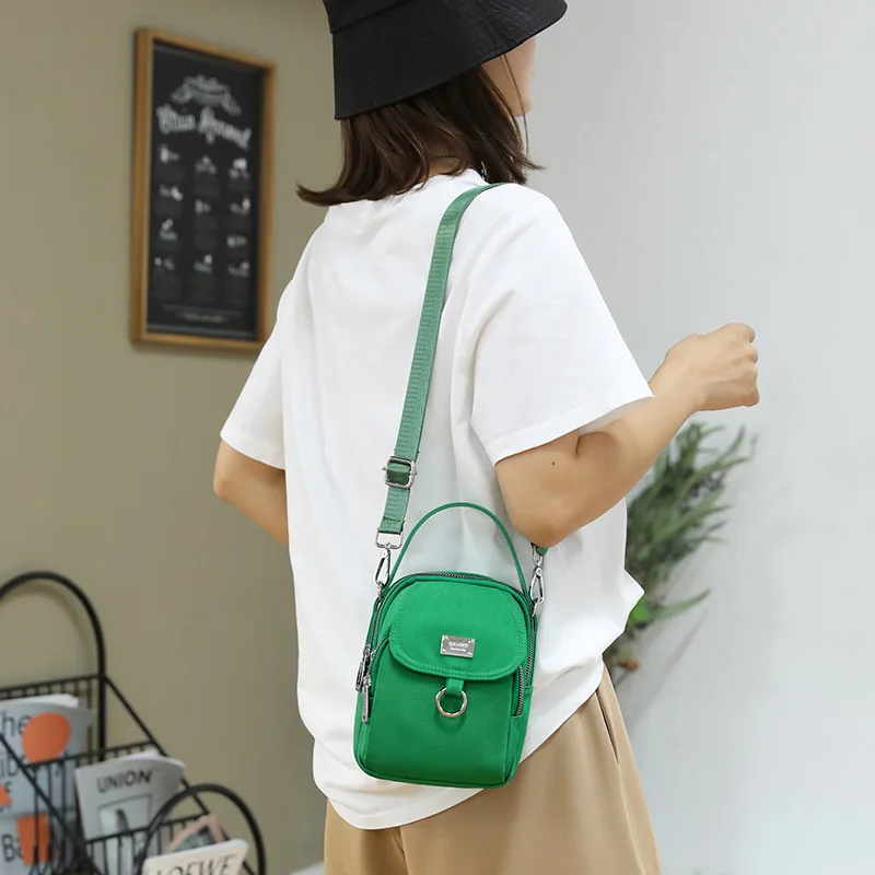 Fashion 3 Layers Women Mini Bag High Quality Durable Fabric Girls Small Shoulder Bag Prettry Style Female Mini Handbag Phone Bag