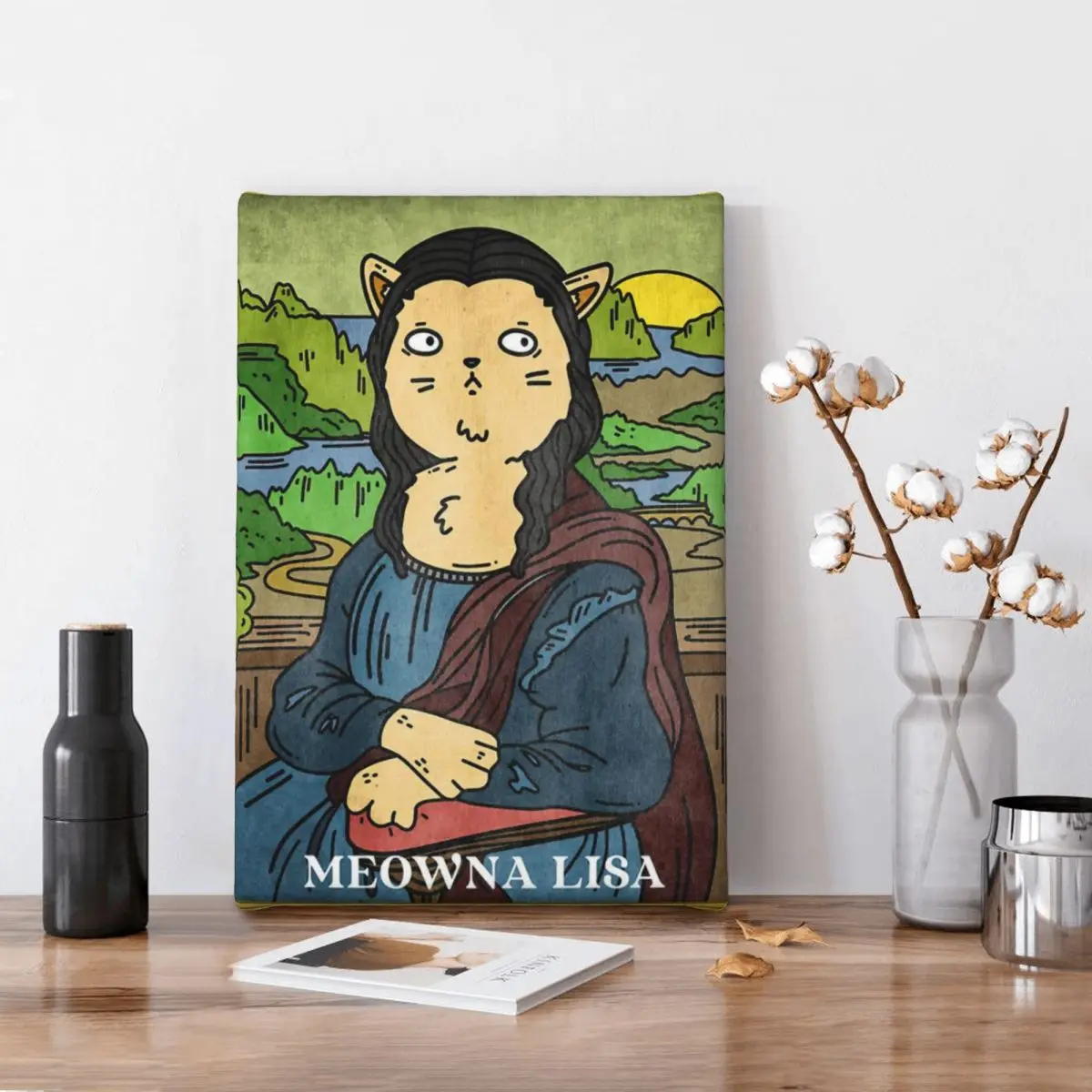 

Funny Famous Paintings Featuring Cats-Mona Lisa Poster and Prints on The Wall Canvas Painting Wall Art Picture for Living Room