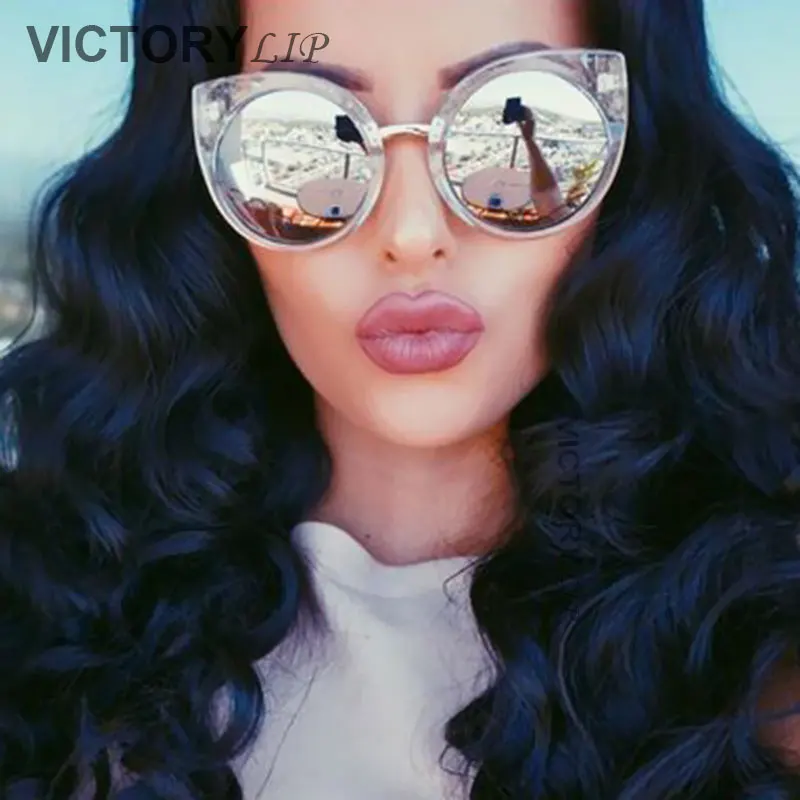 Солнцезащитные очки кошачий глаз для мужчин и женщин винтажные зеркальные