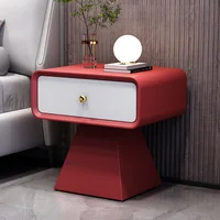 Modern Simple Nordic NightStand Wood Frame Pu Leather Bedroom Bedside Table Cabinet Storage Drawer Furniture Living Room HY50BT