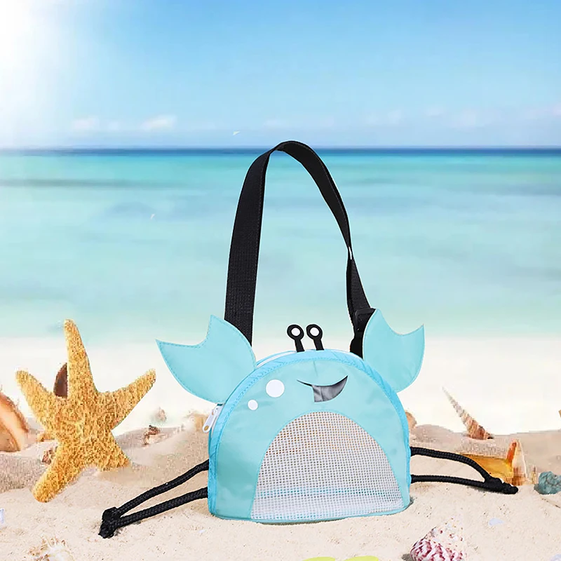 Children's Beach Bag Toy Bag Big Crab Outdoor Shell Color Mesh Shell Bag Beach Toy Storage Backpack
