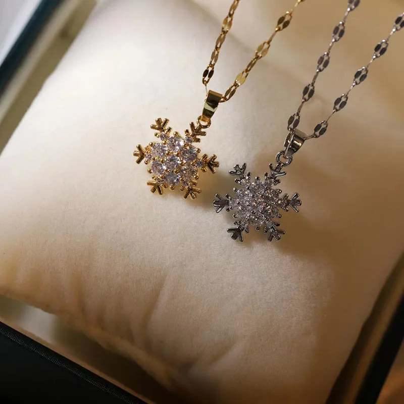 Женское Ожерелье, новинка 2022, яркая Снежная цепочка стразы из нежной титановой стали, модная индивидуальная дизайнерская цепочка до ключиц