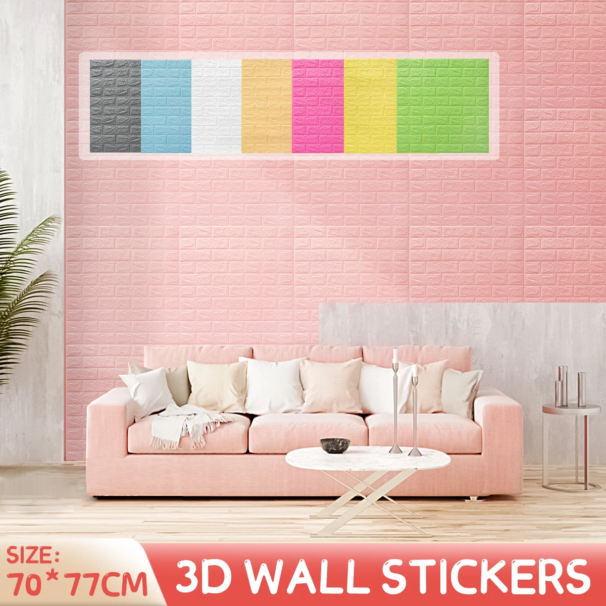 

10PCS 3D Wallpaper Brick Wall Sticker Self-Adhesive Waterproof Moist-Proof Brick Wall Stickers TV Backgrand Home Decoration
