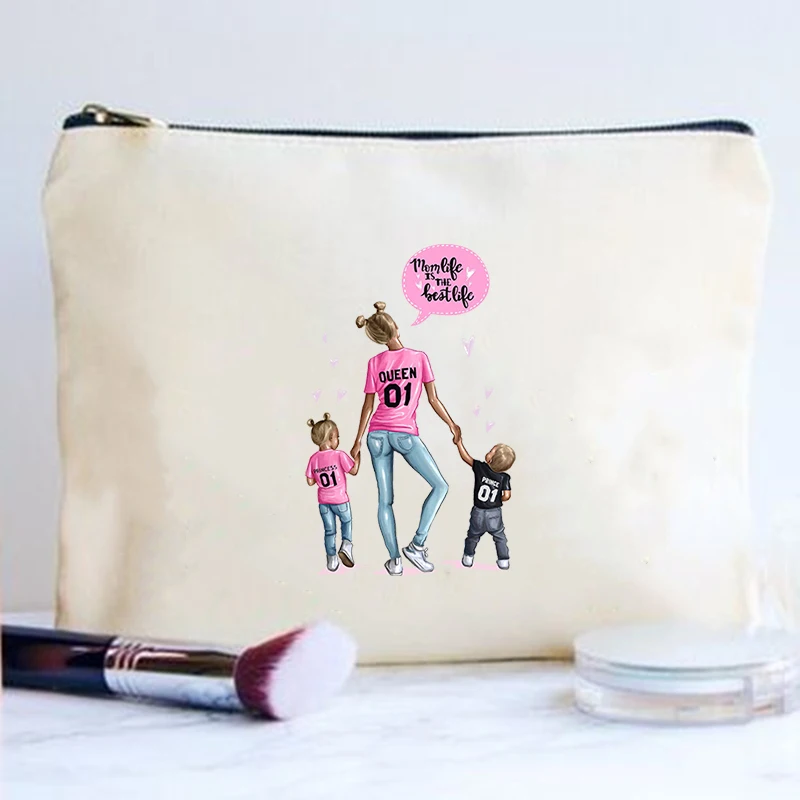 

Super Mom Life Print Cosmetic Bag Fashion Women Makeup Bags Cosmetics Organizer Bags for Travel Lady Tote Wash Toiletry Pouch