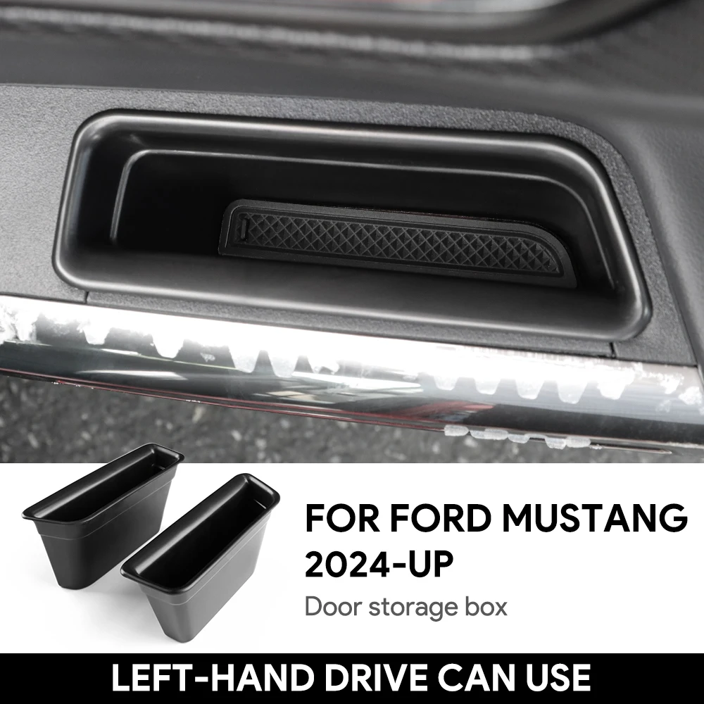 

﻿ Ящик для хранения для Ford Mustang Dark Horse EcoBoost GT S650 2024, 2 шт., органайзер для внутренней дверной ручки автомобиля, аксессуары с левым рулем