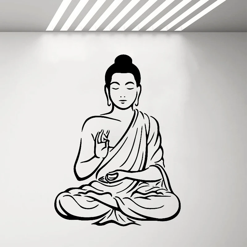 

Buddha Lord Wall Sticker Buddhism Vinyl Decal Buddhist Home Decor Mandala Bedroom Living Room Decoration Faith Religion Mural