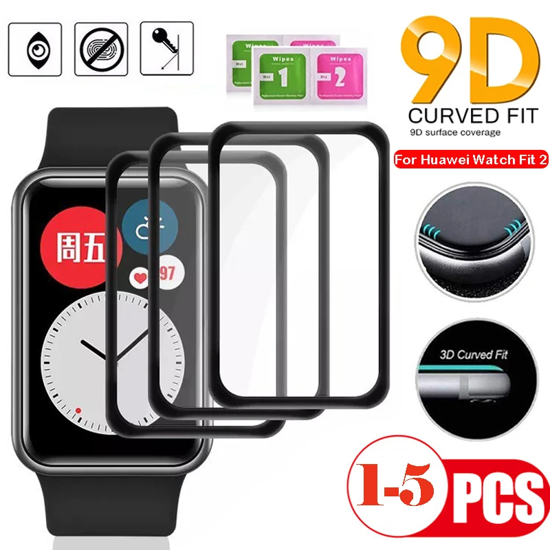 

Изогнутое мягкое защитное стекло 9D для умных часов Huawei Watch Fit 2, полноэкранная защитная пленка, аксессуары для смарт-часов Hauwei Huawey Fit2