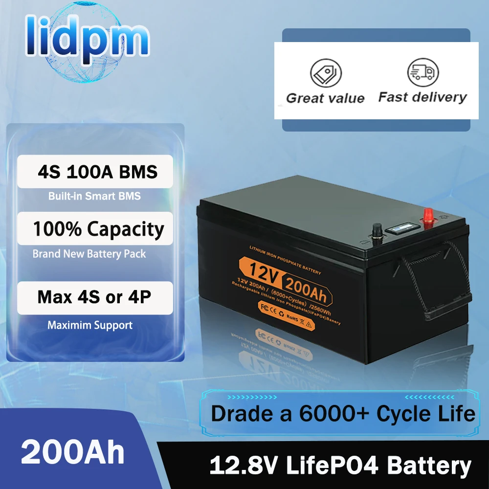 Литиевый аккумулятор LiFePO4 12V 24V 48v 70ah 100ah 280Ah
