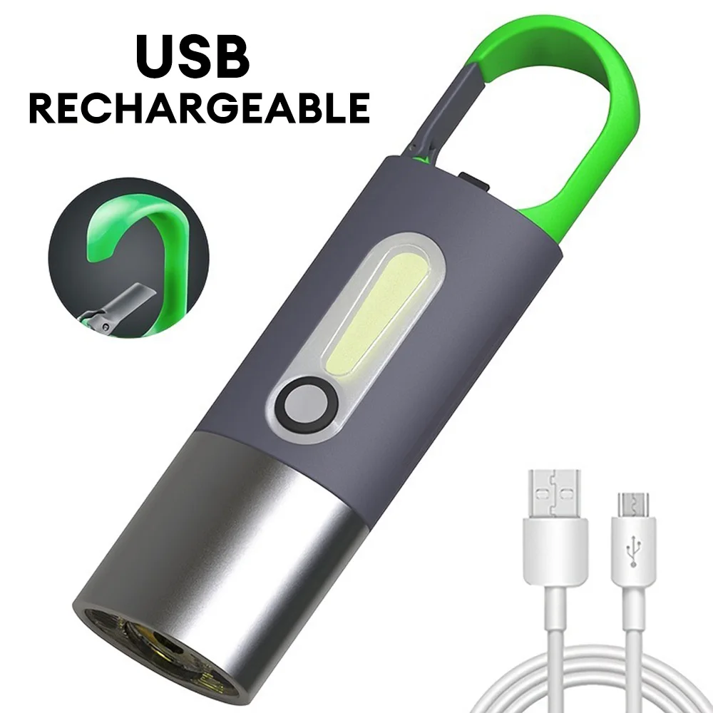 

Портативный мини-фонарик с COB-матрицей, водонепроницаемый боковой фонарь с четырьмя режимами освещения для кемпинга и отдыха на открытом воздухе