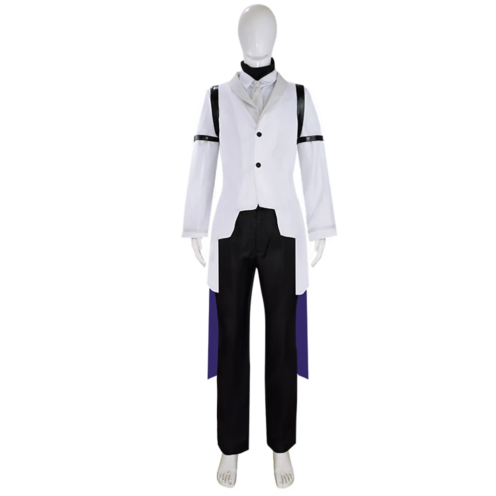 

Anime Manga Bungo Stray Dogs Sigma Cosplay Costume Long Trench Coat White Uniform Suit Man Windbreaker Pants Halloween Costume