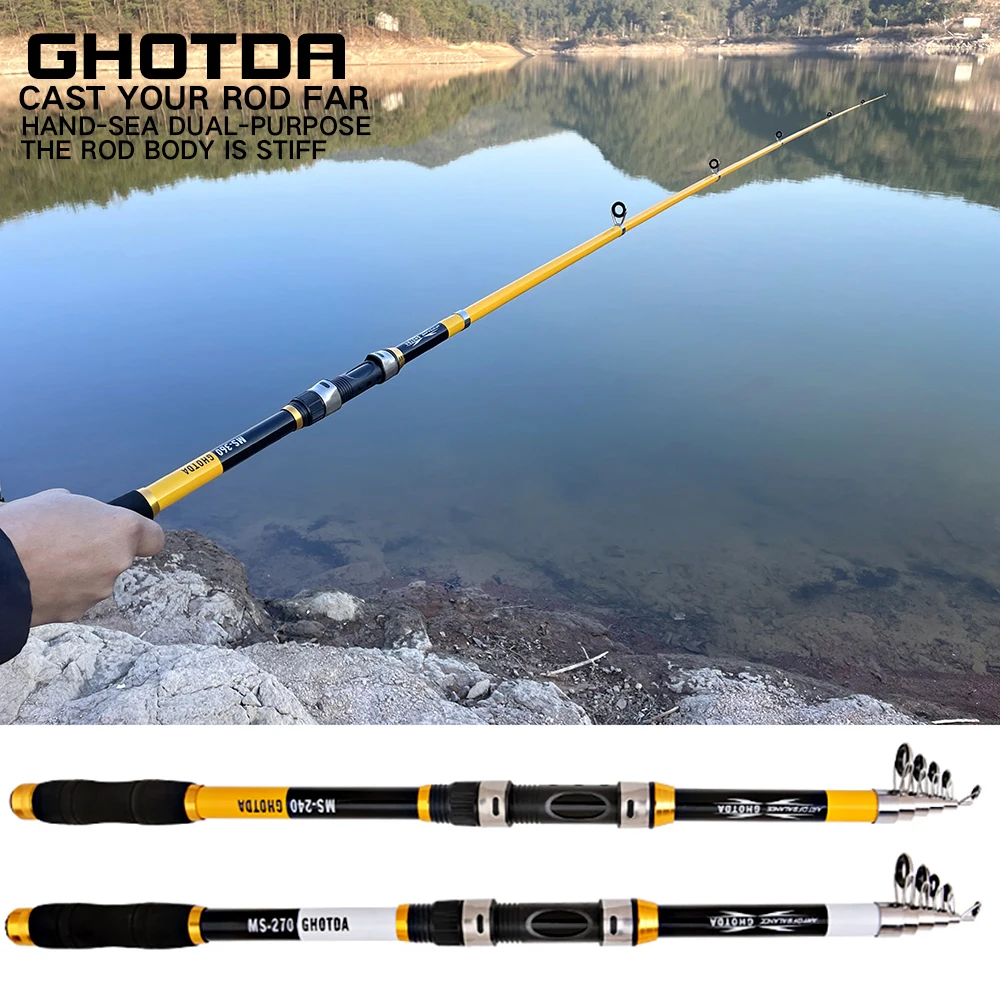 

Телескопическая удочка из углеродного волокна GHOTDA, удочка для морской рыбалки, удочки для спиннинга 2,1-3,6 м, рыболовные аксессуары