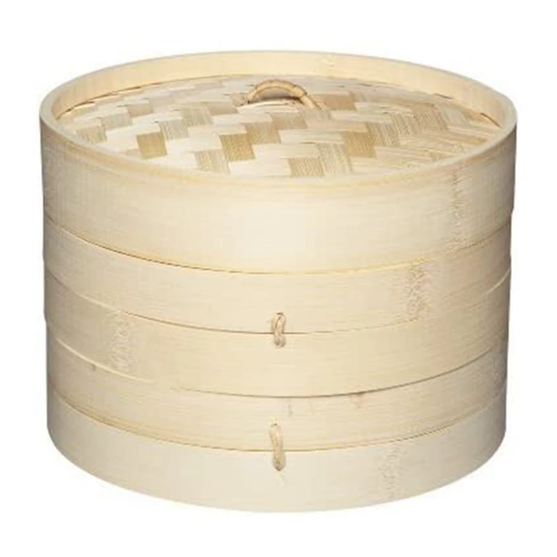 

World Of Flavours Bamboo Steamer Basket, 2 Tier, 20 Cm