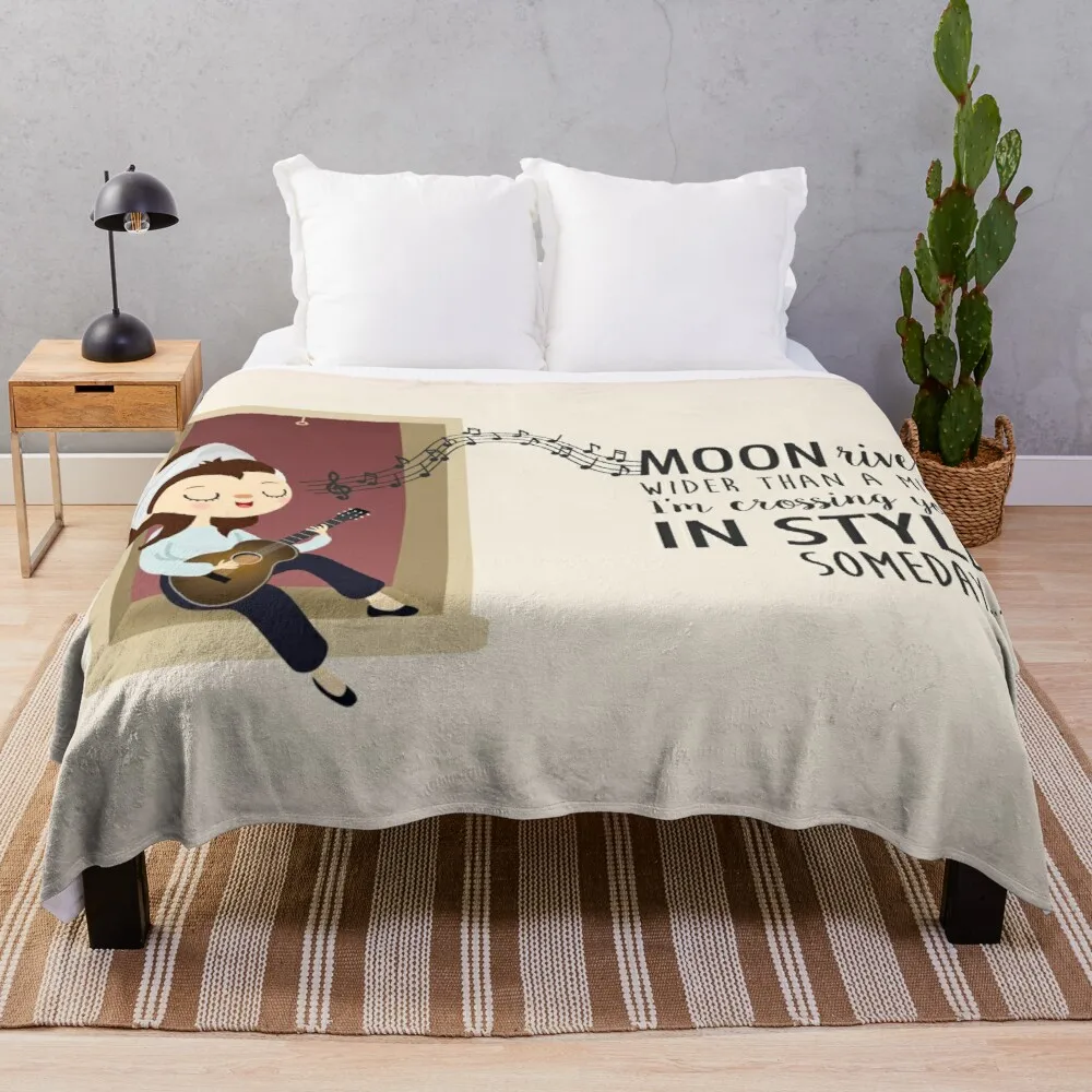 

Moon River lyrics by Audrey Hepburn - Breakfast at Tiffany's Throw Blanket