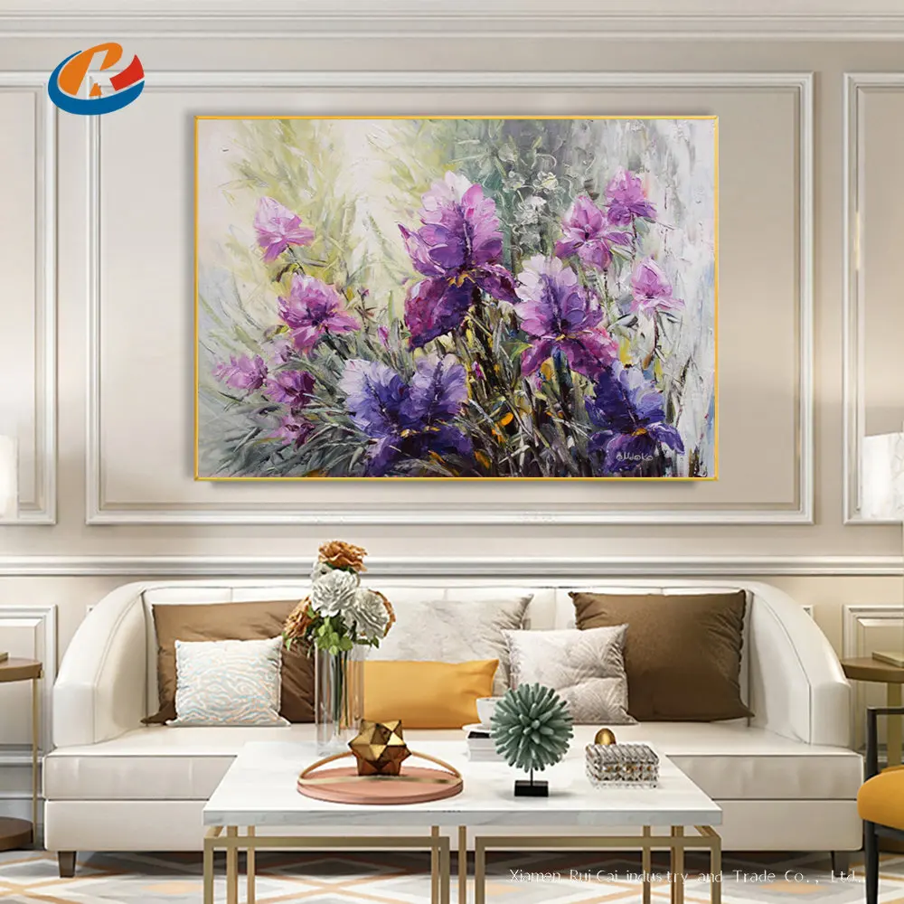 

Картина маслом на толстой текстуре, цветы ручной работы, настенные картины, современное искусство на холсте, украшение для гостиной, спальни, картины с цветами