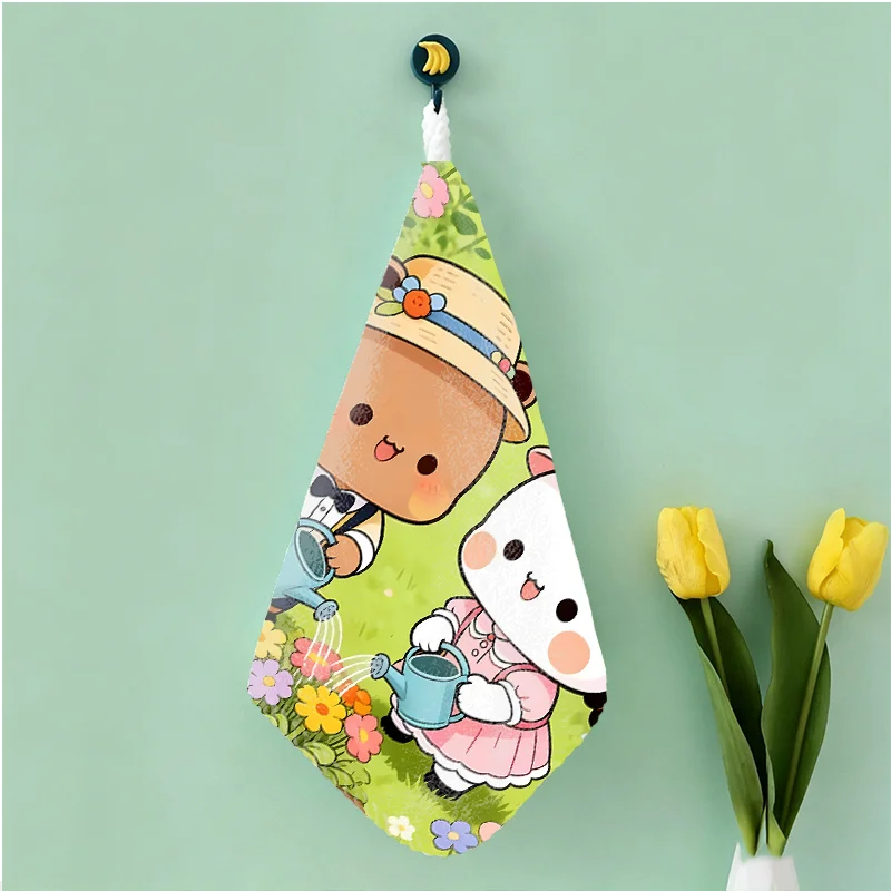 Фото Полотенце для рук Bubu Dudu Yier Bear Panda, для кухни и ванной, повседневное, подвесное, милое, декоративное, маленькое, подарочное №5