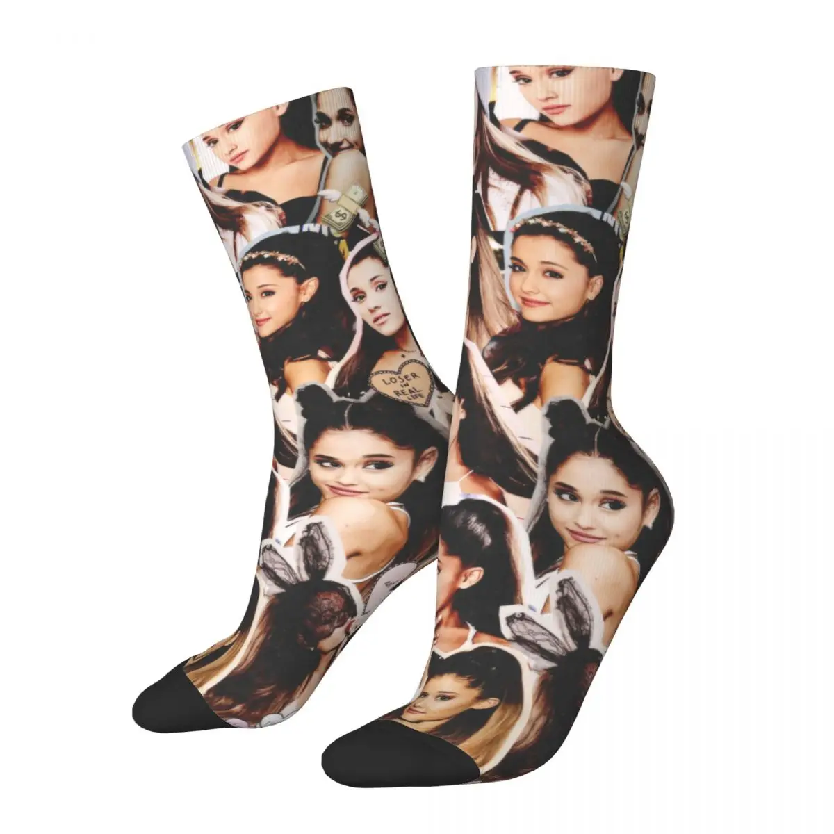 

Fashion Men's Socks Harajuku Ariana Grande Singer Plaid Sock Polyester High Quality Women Socks Spring Summer Autumn Winter