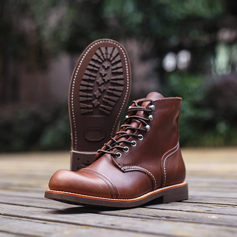 Motorcycle High Quality Genuine Cow Leather Business Wedding Boots Casual British Style Men Boots