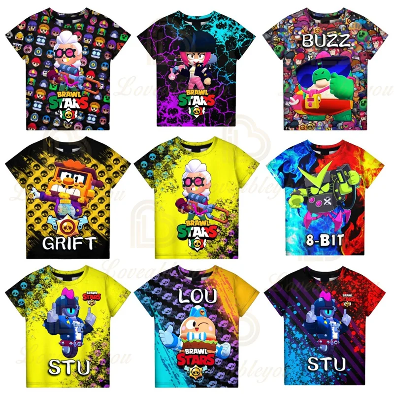 

BUZZ Bravo Short Sleeve T-shirt Sandy MAX Spike Leon Child Kids 3d T Shirts Fashion Girls Shirt Harajuku Shoot Game Clothes