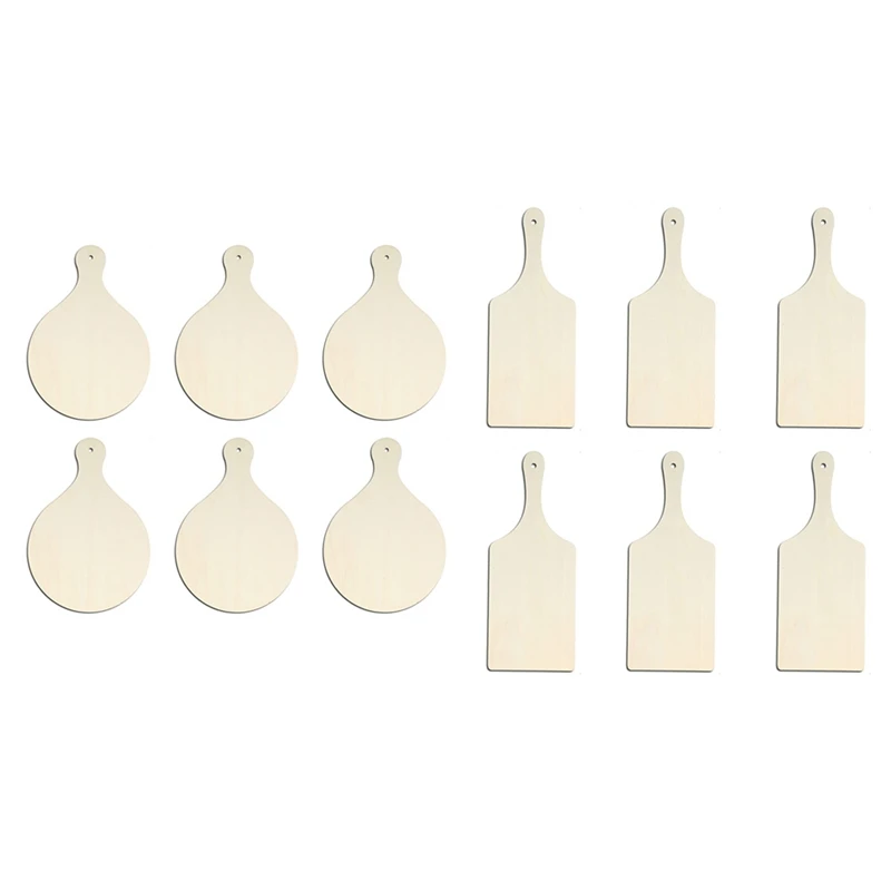 

12Pcs Mini Wooden Cutting Boards With Handle Wooden Cutting Board Unfinished Planks For Home Kitchen Cooking Decor