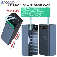 push pull 2118650 power bank case pd3 0 qc4 0 wireless quick charge for smartphone charging with led diy battery storage boxes