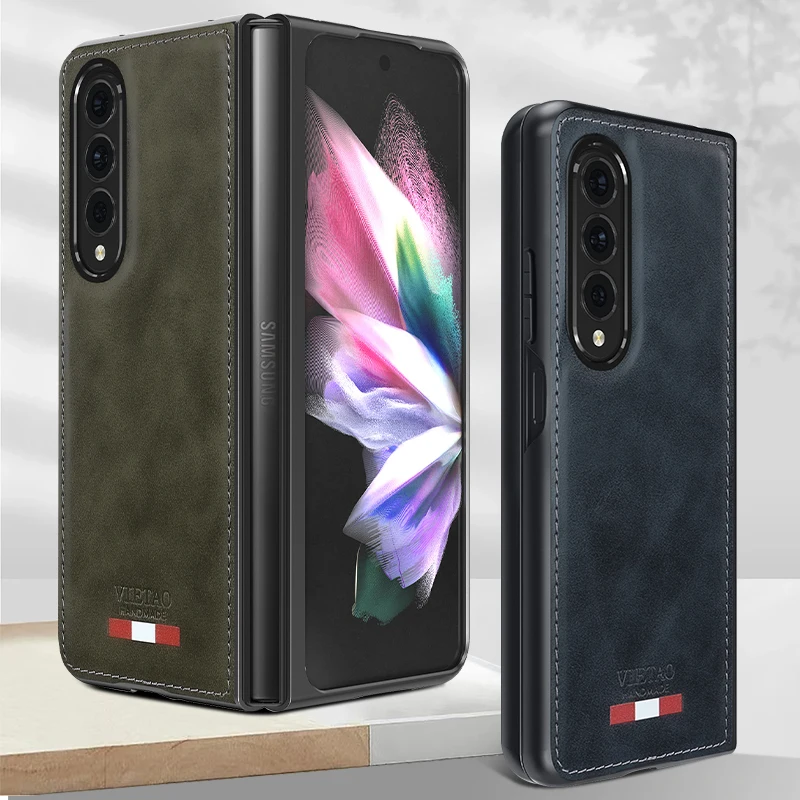 

Vietao Z Fold 4 Hard PC Leather phone case for samsung galaxy Z fold4 zfold 4 Folding screen cover phone case