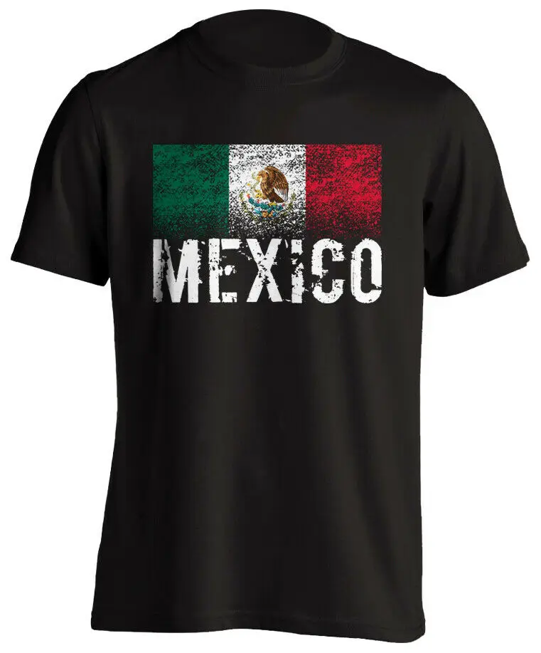 

Distressed Mexico Flag Grunge Proud T-Shirt. Summer Cotton Short Sleeve O-Neck Mens T Shirt New S-3XL