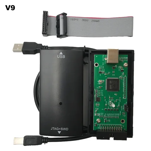 Для J-Link V9 JLink V9 JTAG SWD USB ARM Эмулятор Отладчик Программатор JTAG STM32 STM MCU Поддержка новейшего программного обеспечения