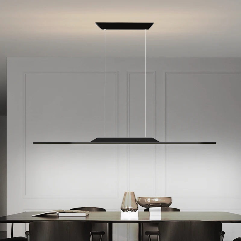 

Pendant Lamp New long LED Chandelier Black/White dining room hanging lights For Kitchen Modern chandelier AC85-265V