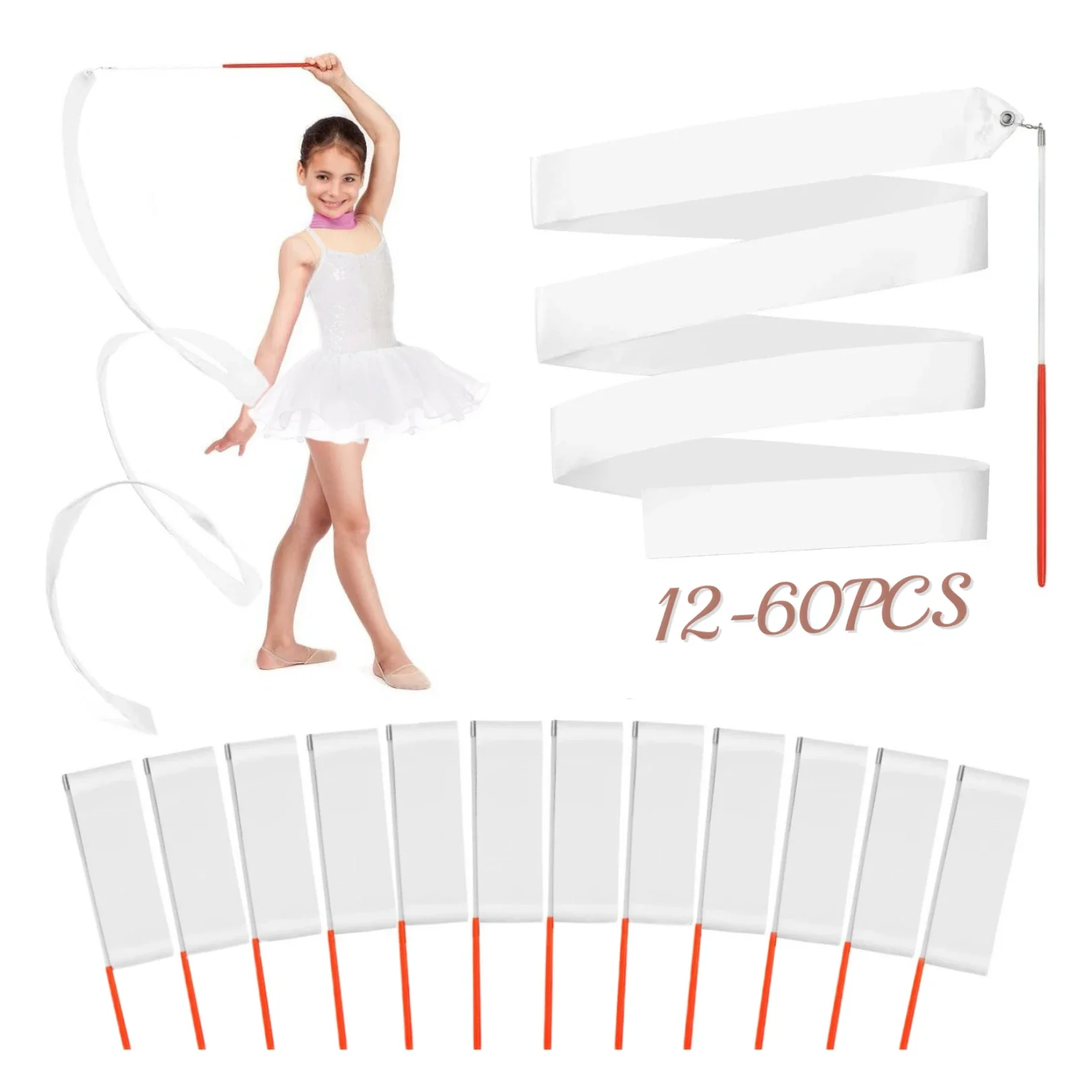 12-60 шт. белые ленты для танцев
