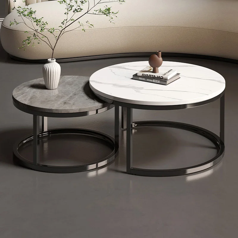 

Korea Extendable Coffee Table Unique Round Free Shipping Set Side Table Hardcover Industrial Mesas Bajas Living Room Furniture