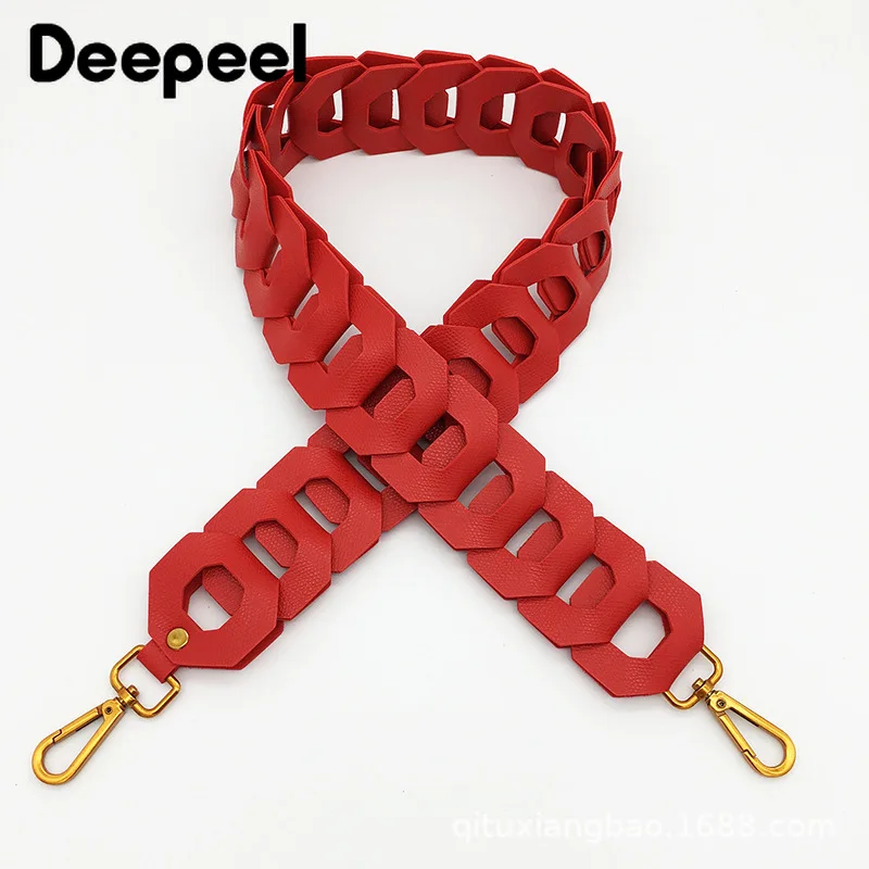 Deepeel 5.2*102cm PU Leather Wide Strap Luxury Color Openwork Adjustable Bag Straps for  HandBag Crossbody Bags Accessories