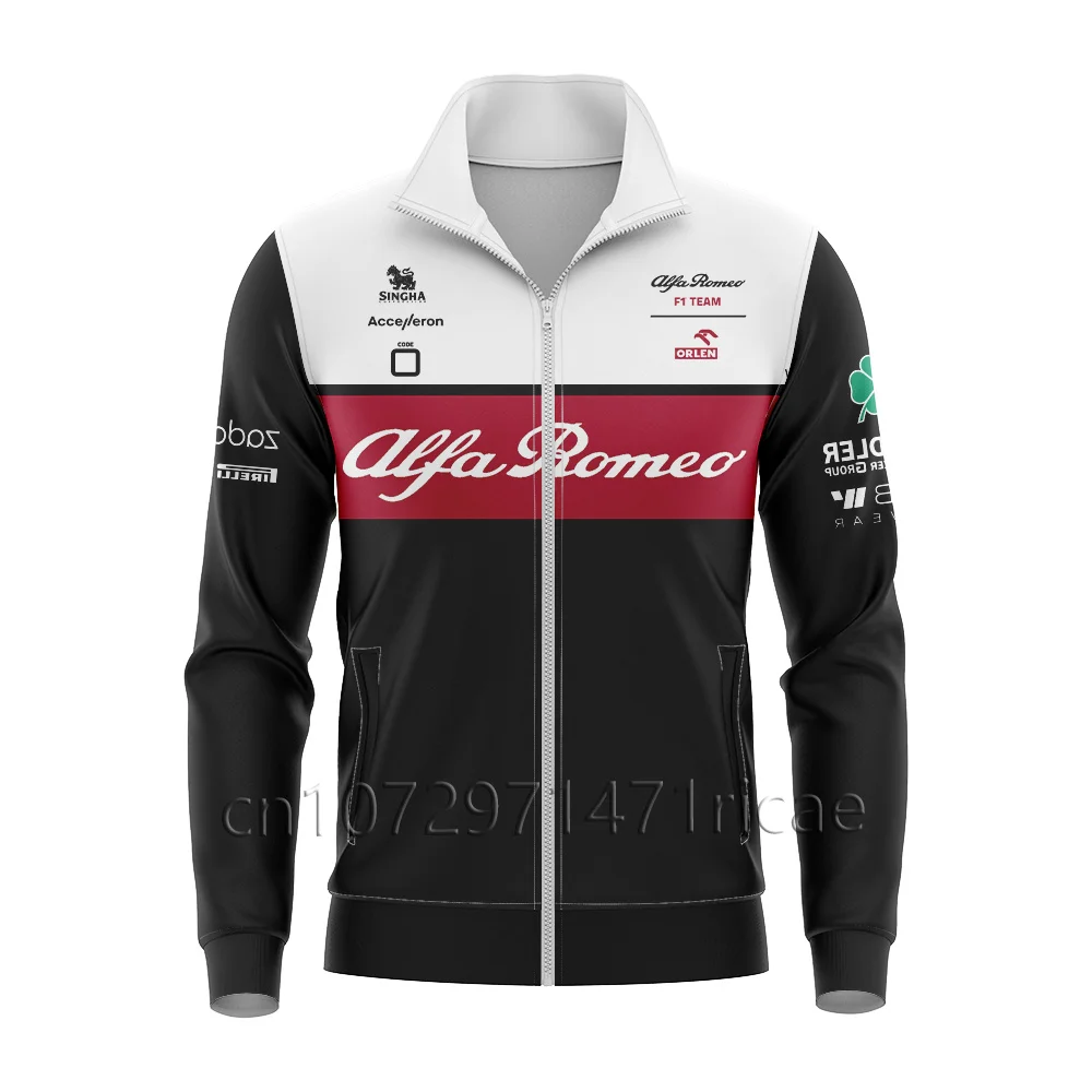 

Season Racing Commemorative Sweatshirt Alfa Romeo F1 Fan Zippered Hoodie Formula One Shirt Men's Pullover