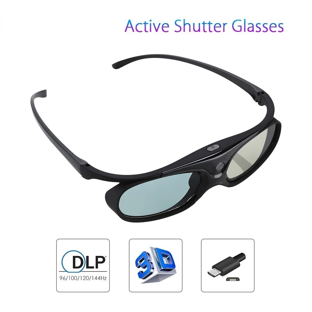 Купи JX-30 3D Active Shutter Glasses DLP-Link 96Hz/144Hz USB Rechargeable Home Theater Black For BenQ Dell Acer 3D Projector Genuine за 1,348 рублей в магазине AliExpress