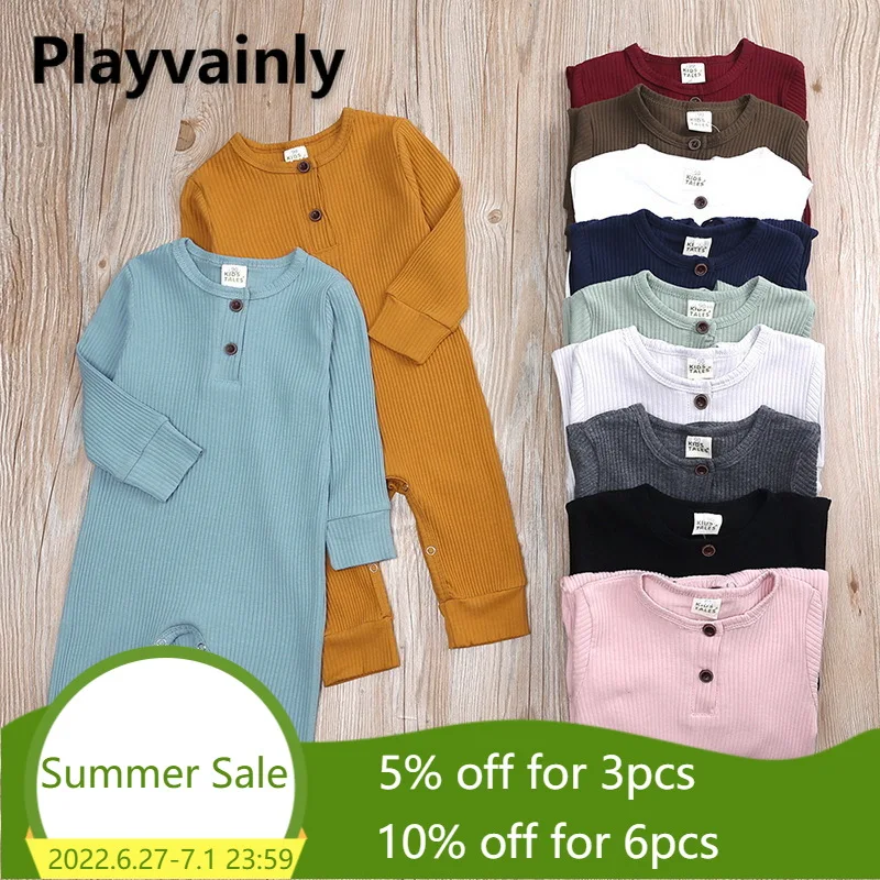 

Baby Romper Spring Autumn long Sleeve Boy Girl Pure color Jumpsuit Overalls Baby Clothes E100251