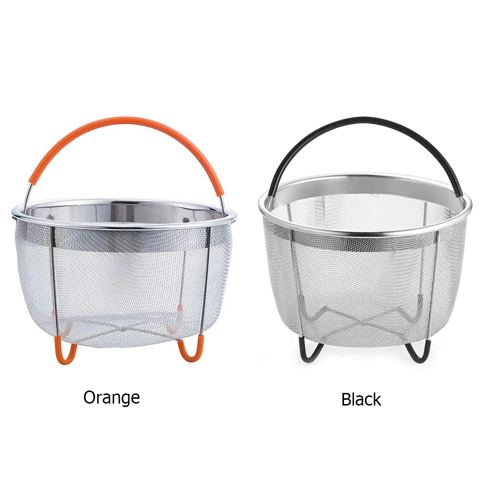 Pressure Cooker Steamers Anti-scald Silicone Handle Stainless Steel Steamer Basket Instant Pot Kitchen Accessories 21x11cm |