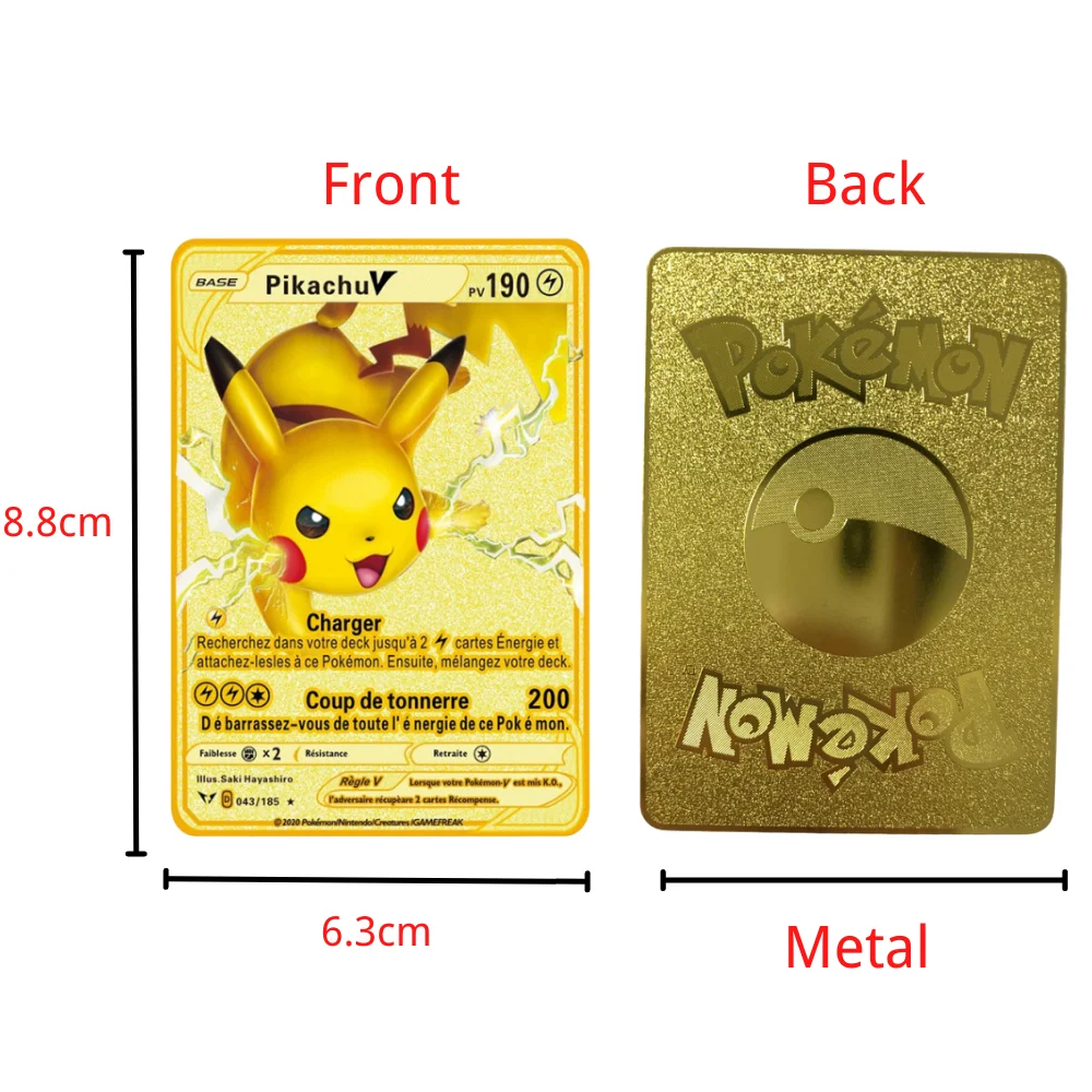 

Pokemon Cards Frenish Metal Trade Cards Vmax V GX Charizard Golden Holographic Battle Collection Card Kids Gift