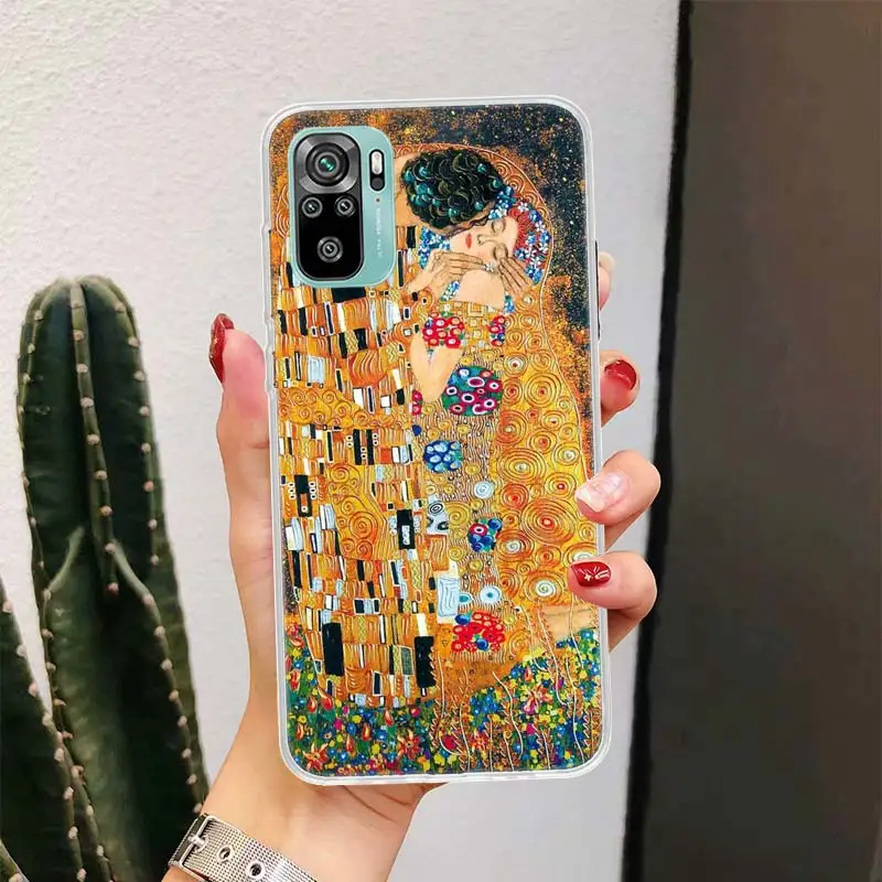 Поцелуй Густава Климта Дизайн для Xiaomi Redmi Note 10 9T 9S 9 8 Pro 8T 7 5 Чехол телефона Mi 12T 11T 10T