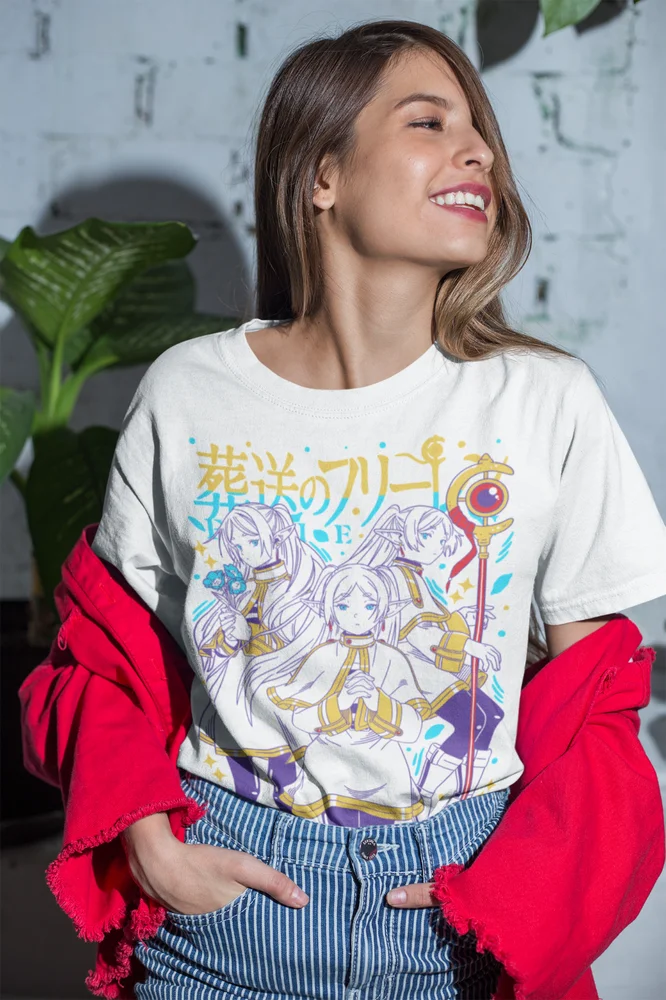 Футболка Frieren Beyond Journey's End папоротник Старк Девочка Аниме подарки рубашка все